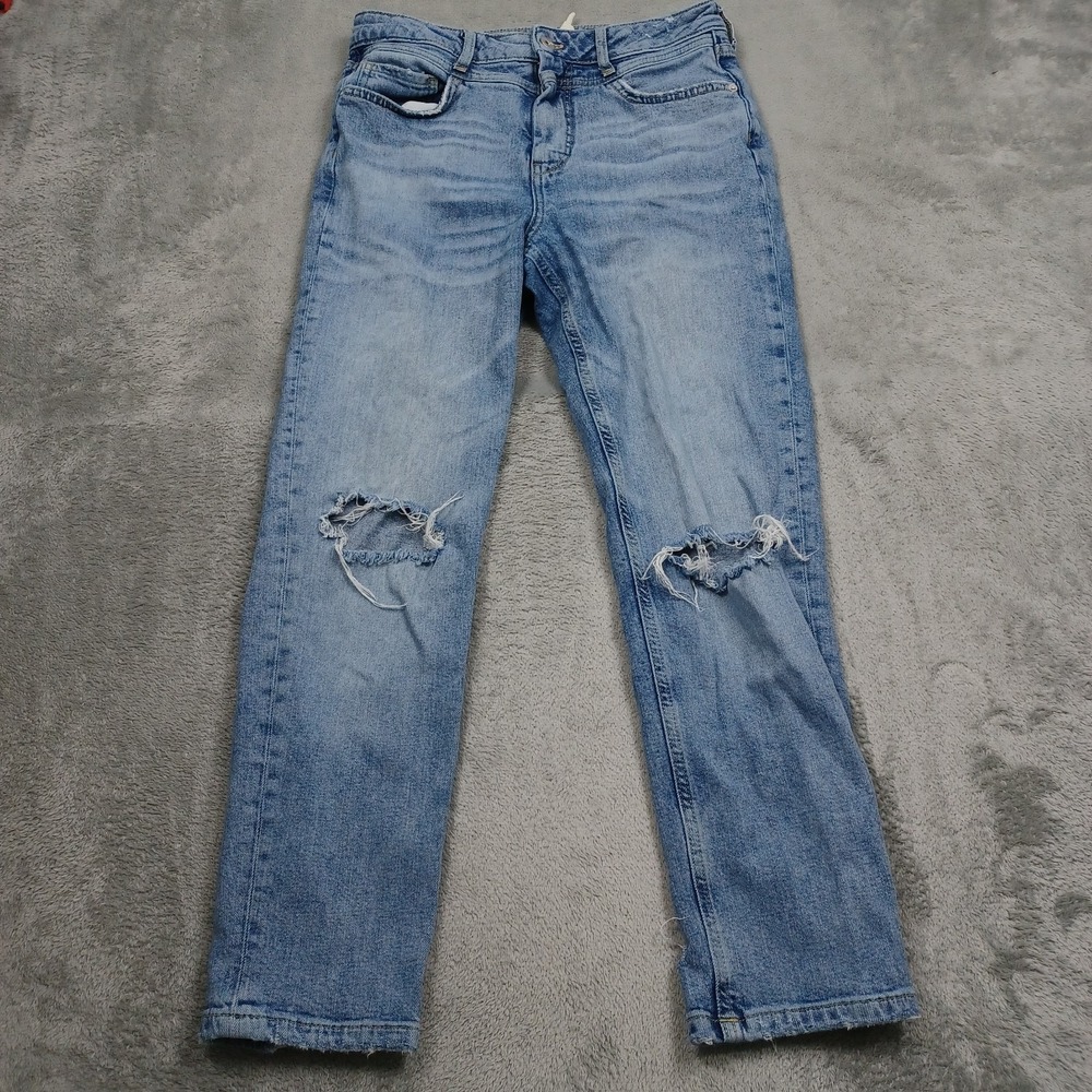 Pilcro And The Letterpress Jeans Womens 29 Blue Denim Distressed Cotton Preppy